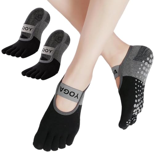 Proberos 1 Pair Yoga Socks for Women Toesocks Breathable Cotton 5-Toe Socks for Women Anti-slip Silicone Sole Design Fitness Yoga Floor Socks Individual Toe Socks for Pilates, Barre, Ballet Proberos 1 Pair Yoga Socks for Women Toesocks Breathable Cotton 5-Toe Socks for Women Anti-slip Silicone Sole Design Fitness Yoga Floor Socks Individual Toe Socks for Pilates, Barre, Ballet